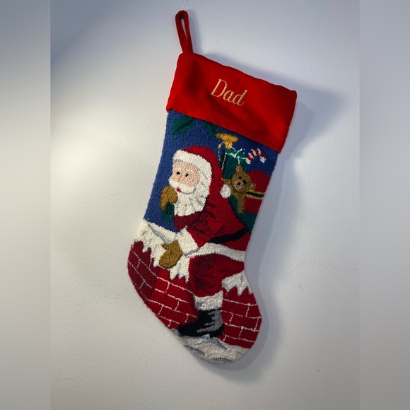 Other - Chenille and Red Velvet Christmas Stocking for Dad
